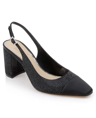 Jewel Badgley Mischka Tatum Slingback Block Heels with Capped Toe