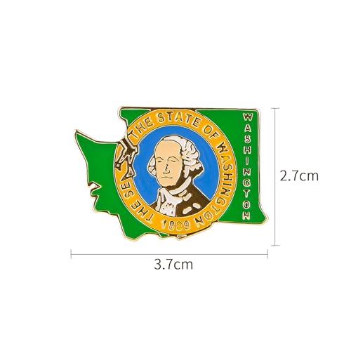 Image of State Shaped Map Lapel Metal Pin Enamel Brooch Keepsake Beautifully Designed for Backpack Hat