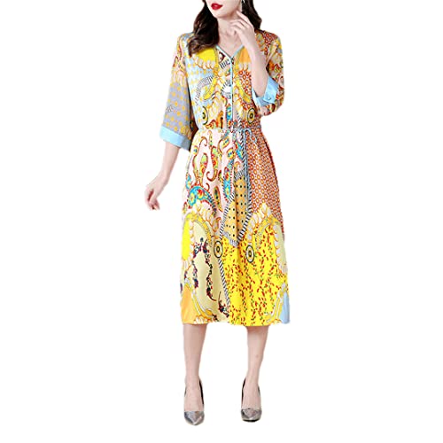 Robe midi ample à manches courtes parfaite pour vos sorties d'été - 2