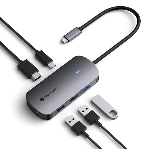 Yottamaster USB-C Hub 5 Ports with 4K HDMI Display, 5Gbps USB-A Data Port, 60W PD Input, Powered USB3.0 Hub, USB to HDMI Adapter for PC/Laptop