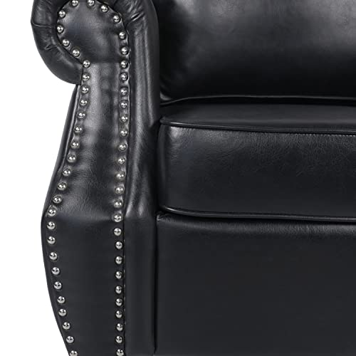 Sillón contemporáneo de polipiel negro miniatura 5