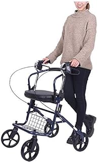 sjdoPulse Andador con Ruedas Plegable Andador con Ruedas Andador con Ruedas con Asiento Y Ruedas Andador Médico para Personas Mayores Andador Plegable con Cesta De Almacenamiento, Color Azul