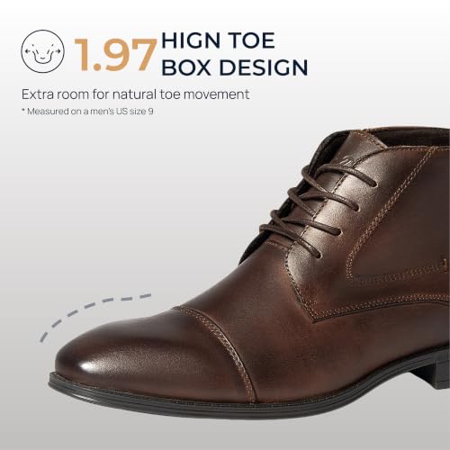 Image of Holy dove Mens Dress Boots Leather Oxford Chukka Boots | Hi-Poly insole,non-slip rubber outsole, business formal, ankle-high chukka Oxford style