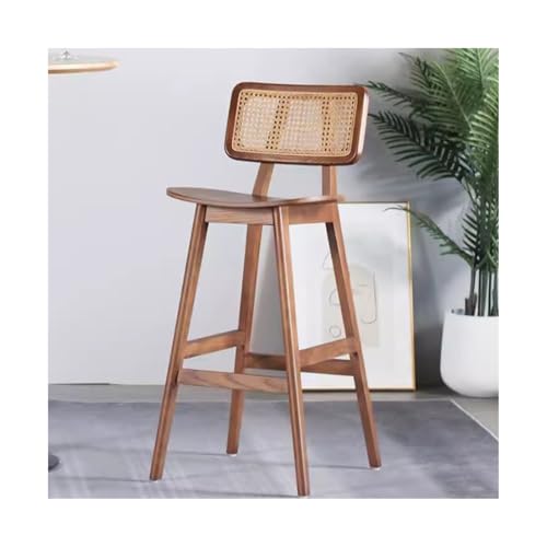 LiQENT-149 Taburetes de Barras Silla Alta de Bar Madera Maciza Taburete Alto Simple en casa Silla Tejida ratán Silla de Bar