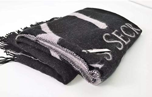 Victoria's Secret Limited Edition Black Pink Heart Blanket Throw 50