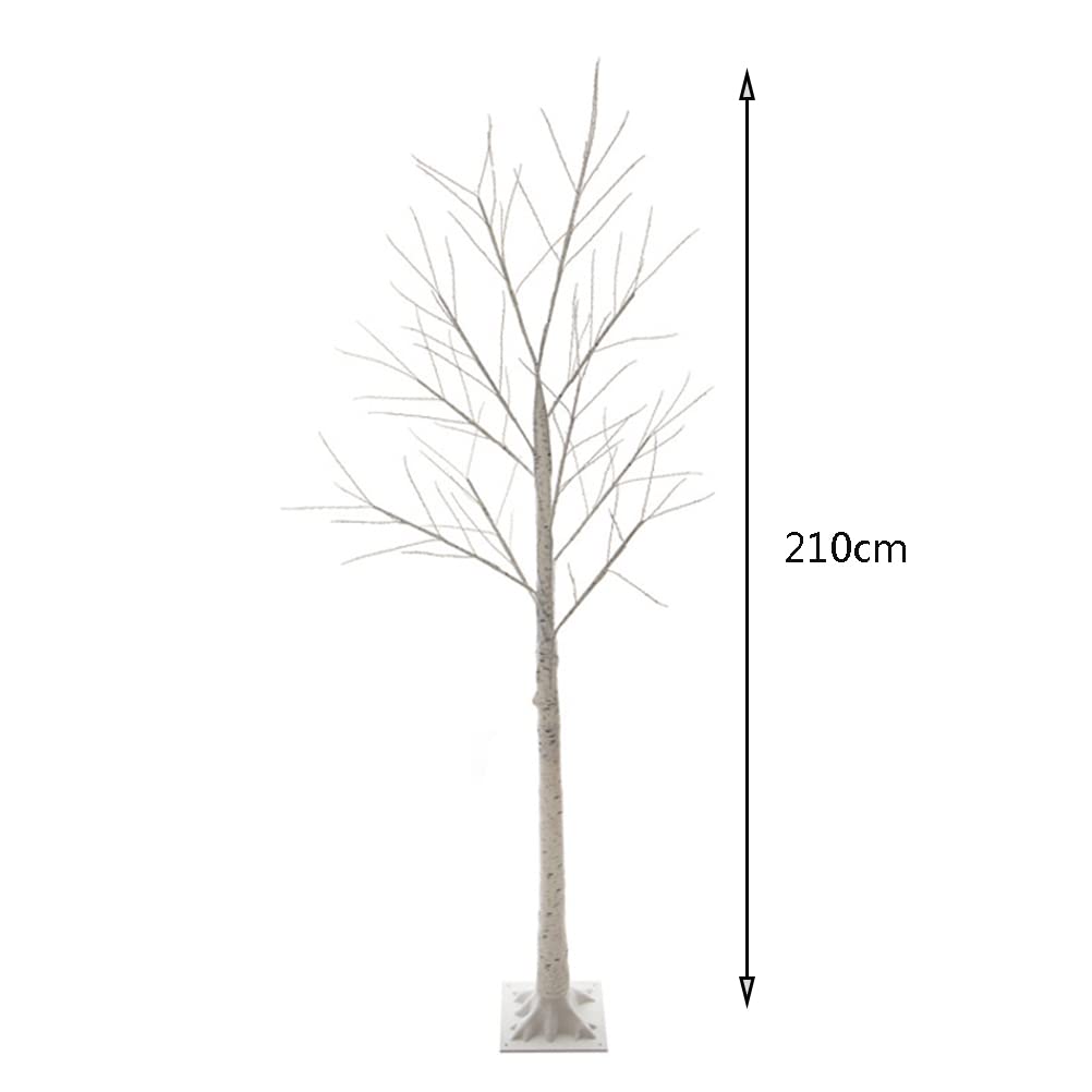 Árbol de Luz LED Navideño 210 cm 448 Piezas Blanco Cálido - Cadena de Luz LED Cortina de Estrella 8 Modos Apariencia de Abedul - Decoración Interior y Exterior