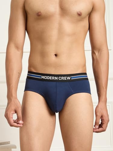 Image of Modern Crew CoolSense Cotton Briefs for Men| Super Combed Cotton with Stretch, Stay 3 Degrees Cool & Fresh, Anti-Bacterial| Microfiber Waistband