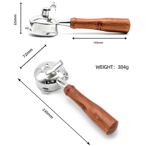 Image of NEOUZA 58mm Three Ears Portafilter for Espresso Coffee Machine Compatible with SMEG EGF03 Breville Sage Barista Max,Double Spouts,Non-pressurized Basket,Basket Removal Tool