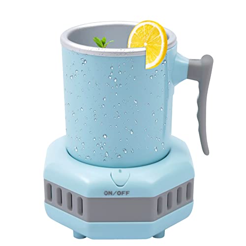 110V Portable Mini Refrigerator Electric Quick Cooling Cup, 46.4℉ Electric Beverage Cup Cooler for Home/Office, Desktop Mini Fridge Quick Cooling Cup Drink Chiller for Beer Juice Milk Coffee/2343 ( Co