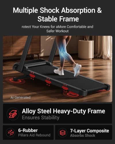 Image of CURSOR Folding Treadmill with Auto Incline 0-15%, 3.0HP Low Noise Portable Walking Pad Treadmill for Home, 0.6-7.5 MPH Speed, 3 LED Display, 350LBS Capacity