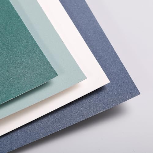 PASTELMAT 30X40 cm 12FL 360G COR 5 96115C Clairefontaine, Verde escuro/Verde claro/Azul escuro/Branc