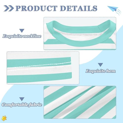 CaTaKu Light Green Stripes Boys Rash Guard Swim Shirts Toddler Quick Dry UPF 50+ Rashguard Short Sleeve 3-12T3