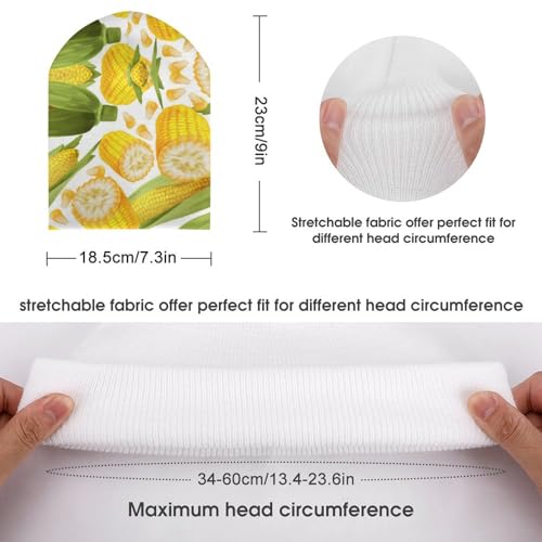 Corn Pattern Kids Beanie Hat for for Girls Boys Children Cap Winter Knitted Chemo Cancer Headwear Accessories Gifts Decoration Black2