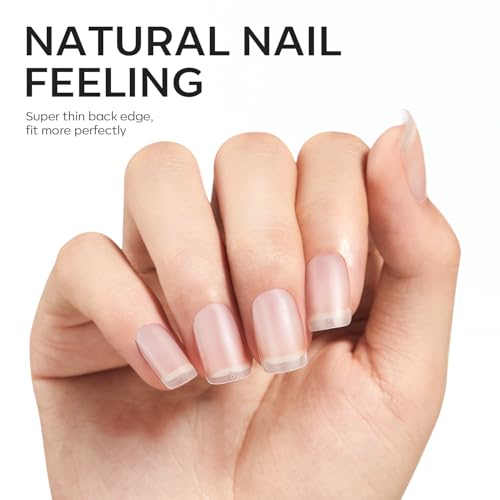 Image of modelones Extra Short Square Fake Nail Tips - 510Pcs Full Matte Gel Tips Pre-shaped Full Cover Clear Acrylic Gel Kit False Press on Nails for Extension DIY Salon 15Sizes