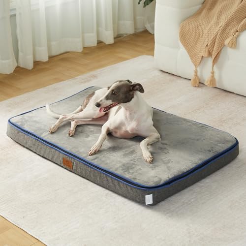 LIORCE Memory Foam Large Dog Bed - 4” Thick Orthopedic Beds for Large Dogs - Waterproof Dog Bed with Removable Washable Cover & Wrap-Around Zipper - Ultimate Comfort and Easy Maintenance