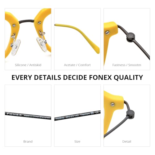 Image of FONEX Acetate Titanium Glasses Frame Men 2024 New Square Eyeglasses Spectacles Eyewear F85843
