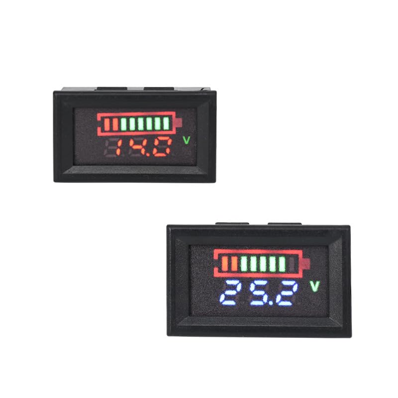 Electric Vehicle Motorcycle LCD Display Power Digital Voltmeter Power Meter (Size : 36V Lead Acid red)