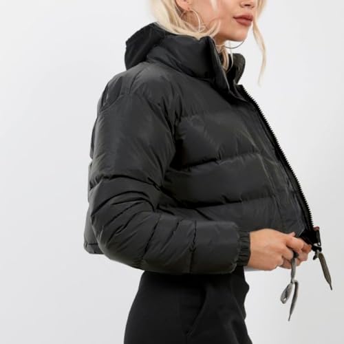 FindThy Women’s Black Winter Cropped Puffer Jacket – Cozy Style for Every Occasion - Image 4