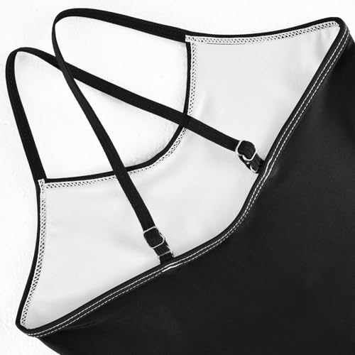 susiyo Black Girls One Piece Swimsuits with Adjustable Straps Bathing Suits for 3-10 Years Old4