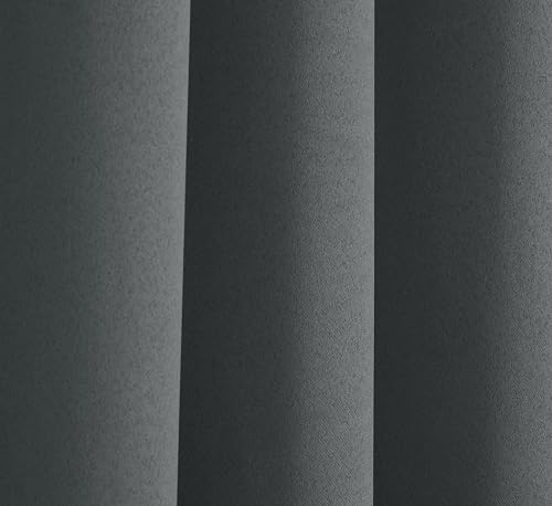 Image of LaVichitra Polyester Thermal Insulated 3 Layered Solid Blackout Opaque Window Curtain (5 ft, Grey)