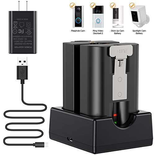 NANW Battery Charger Station Compatible with Ring Video Doorbell 2, Spotlight Cam Battery