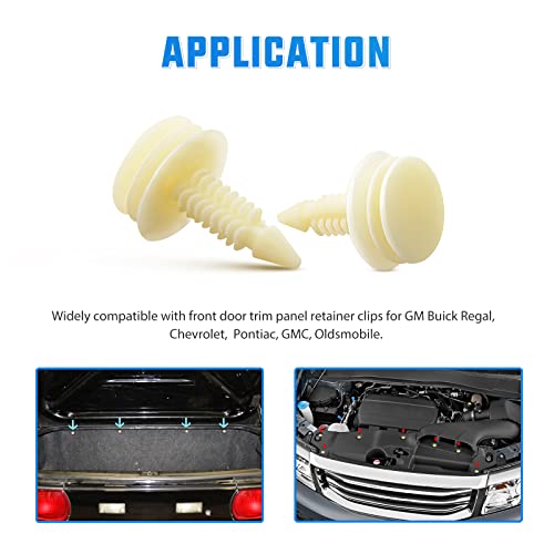 Yesker 25Pcs Door Trim Panel Clips Car Retainers Clips, Gm Front Door Trim Panel Retainers Clip Automotive Body Parts Replacement For Gm 10153057 Chevy Buick Gmc Jimmy Pontiac Grand Prix 8Mm Hole #TOP6