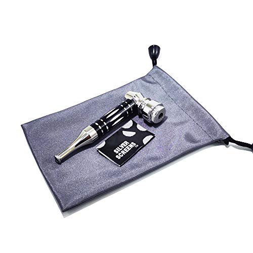 Portable Creative Small Pipe with Five Stainless Steel Screen fiters,Good Gift (Black)