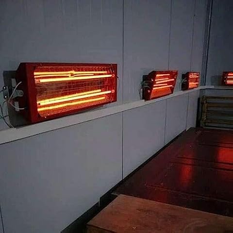 NOPTEG Paint Booth Heater - Spray Baking Booth Infrared Light Heater Set Curing Lamp Heating Light Heater 2000W 110V 8 Set Cover