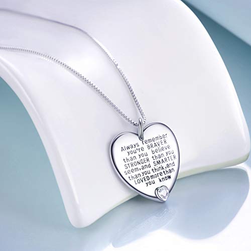 YFN Sterling Silver Always Remember You are Braver Than You Believe Jewelry Pendant Necklace Inspirational Gifts3