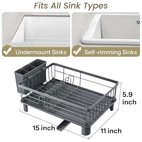 image for SNTD Dish Drying Rack - Small Dish Rack for Kitchen Counter, Stainless