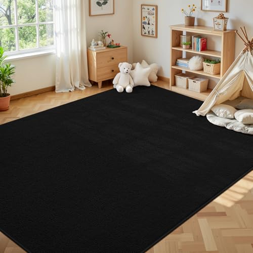 Tapete decorativo moderno 5 x 8 pies negro miniatura 6