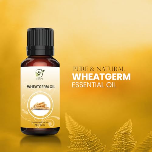 Image of VIRTUAL Wheat Germ Essential Oil For Hair Growth Skin Care, Cold Pressed Natural Oil Pure | Anti-Hairfall | Promotes Hair growth, Softness & Shine, (15ml)