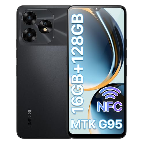 UMIDIGI Unlocked Android Phones, A15T NFC Smartphones, 5000mAh (8+8)+128GB/TF 1TB Expand, Ultra-Slim 6.7' Screen Mobile Phones, GPS, 64MP AI Camera 4G Dual SIM Unlocked Cell Phone, Black