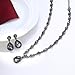 EleQueen Women's Wedding Bridal Jewelry Set for Brides Bridesmaids, Crystal Teardrop Necklace Dangle Earrings Jewellery for Party Prom Grey Color Black-Tone