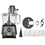 Magiccos 14-Cup French-Fry-Cutter Storage-Drawer Food-Processor - XL Bowl, Large Chute & Storage Drawer, Slicing & Shredding, Chopping & Mixing, For Cheese, Meat & Veggie Prep (Metallic Graphite)