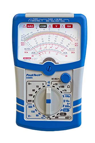 PeakTech 3385 Multimètre analogique – Compteur avec voltmètre, ampèremètre, testeur