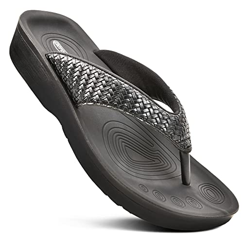 Image of AEROTHOTIC Original Orthotic Comfort Thong Style Flip Flops Sandals for Women with Arch Support for Comfortable Walk