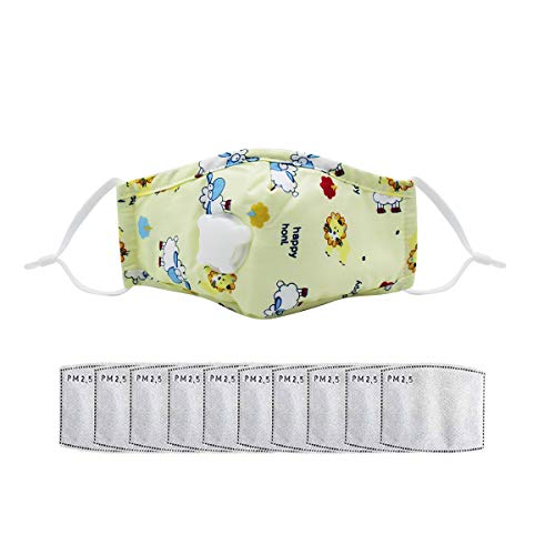 mossty 1 + 10 pc,Kids Washable Cotton Reusable,Yellow Cute Cartoon Randomly