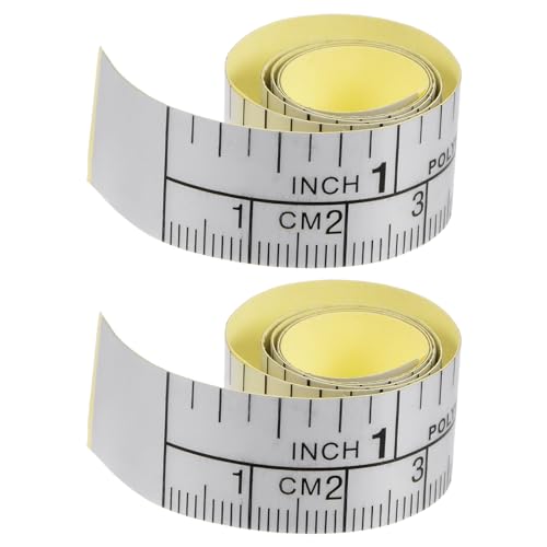HARFINGTON 2pcs Self Adhesive Measuring Tape 12 Inch 30cm English Metric Left to Right Waterproof Dustproof Wear-Resistant Peel and Stick Tape Measure for Woodworking Sewing Saw Table, Black