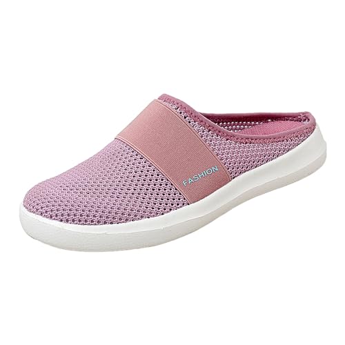 Zapatos de mujer slip-on de malla transpirable y calzado fácil