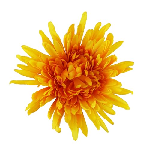 Image of 8inch extra large chrysanthemun flower dainty satin fabric big brooches lapel pins wedding party dance banquet dress suit ceremony clothes accessories gifts(Chrysanthemun, Yellow)