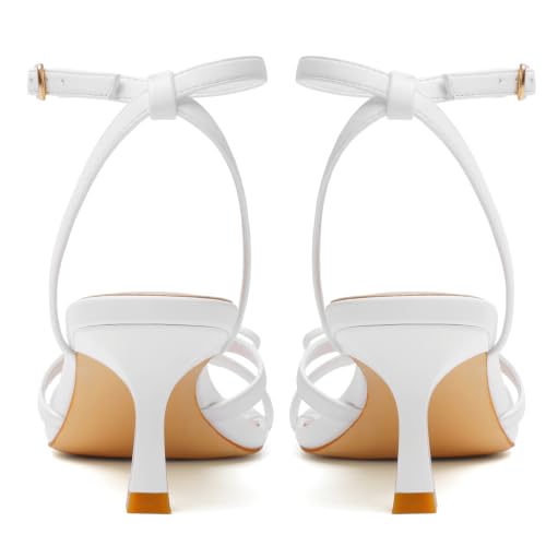 Image of Mostrin Womens Sandals Strappy Heels for Women Ankle Strap Lace Up Heels Square Open Toe Heels Tie Up Stiletto High Heeled Sandals for Prom, Party, Daily Wear