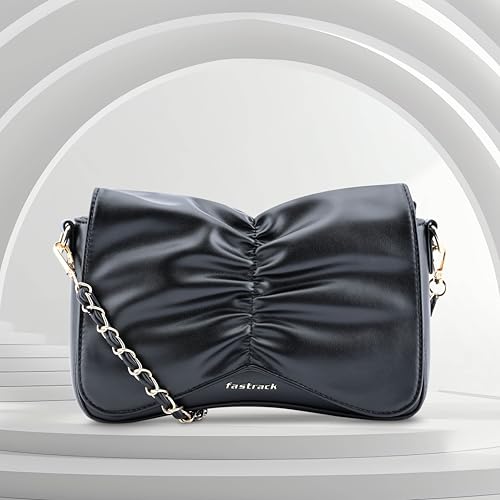Image of Fastrack Bow-tiful Sling | Faux-Leather Women Handbags| Ladies Purse Handbag | Sling Bag for Casual Carry