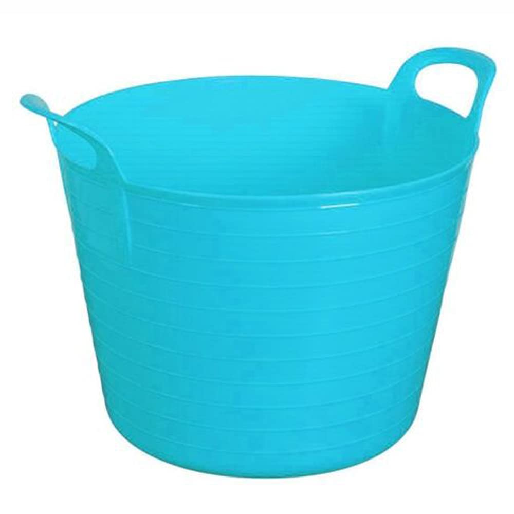 TENLITE Large 42L Flexi Tub Bucket Storage/Flexi Tub with Handles For Home and Garden (Sky Blue)