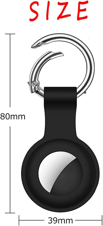 qyhoo 4pcs airtag portable case compatible with apple airtags trackers soft silicone protective cover with key chain loop holder anti loss shock abso