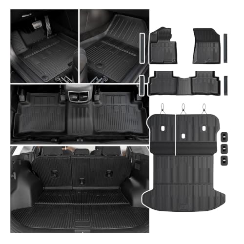 JOULARISE Floor Mats for Kia Sportage Gas 2026 2025 2024 2023(Not Fit PHEV & Hybrid) All Weather TPE Trunk Mat Cargo Liner with Backrest Mats & Door Sill Guards Car Mat Accessories