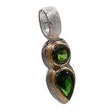  Chromdiopsid Anhänger 925 Sterling Silber vergoldet