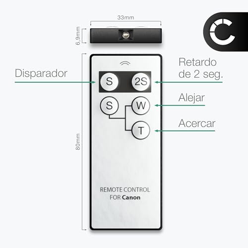 CELLONIC Disparador Infrarrojo – Compatible con Canon EOS 70D, EOS 5D Mark IV, EOS 750D, EOS 600D – Control Remoto IR Inalámbrico para Cámara - imagen 4