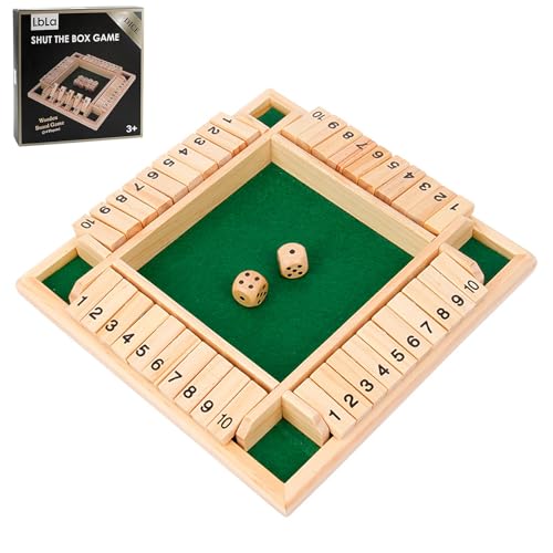 GGesii Shut The Box 2-4 Giocatori, Giochi da Tavolo in Legno, Giochi da Viaggio, Adatto per giocattoli educativi di apprendimento da 3 4 5 6 7 8 anni (Verde)
