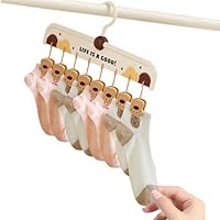Clothes Hangers, Bear 8 Clip Coat Hanger for Underwear, Compact Design with Convenient, Drying Rack for Indoor, Outdoor, Home, Apartment, Dorm, Balcony, Travel, Camping, and RV, 14.84x8.03x1.18 inches